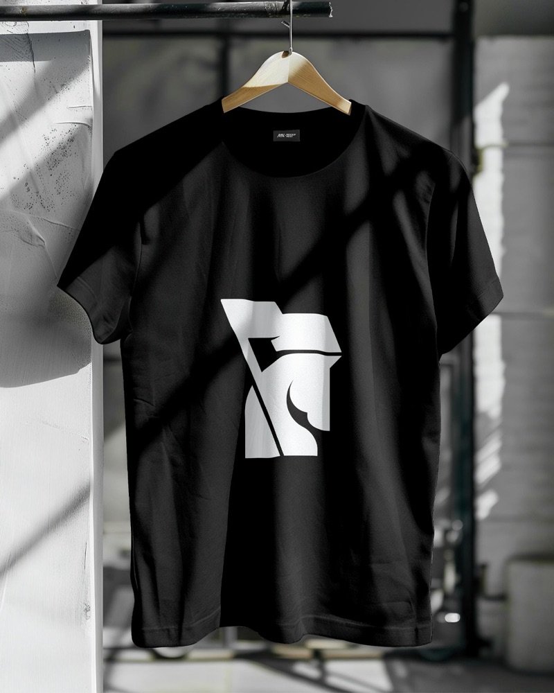 Corlando mark on a black T-shirt
