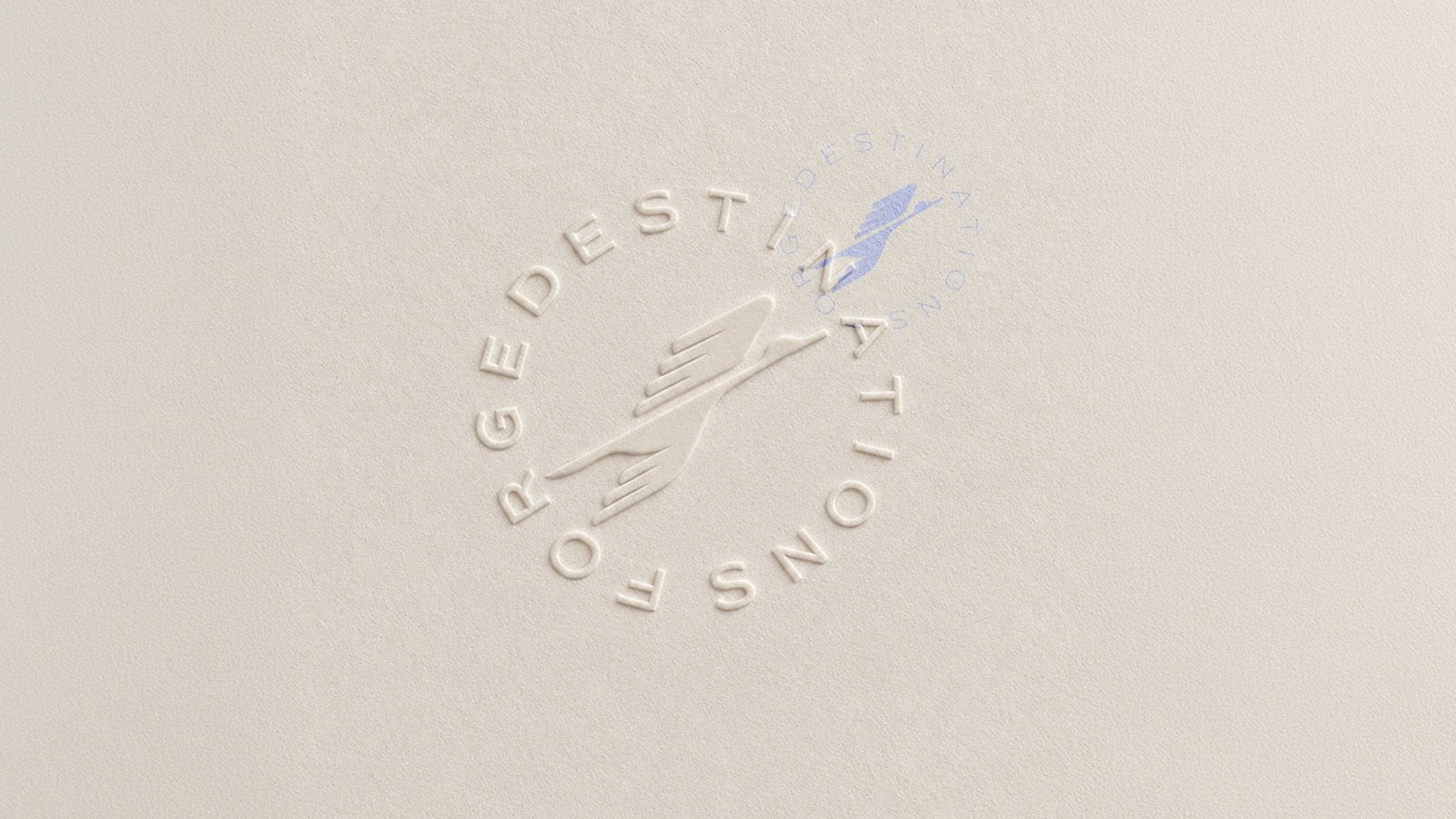 Forge Destinations — blind-embossed emblem